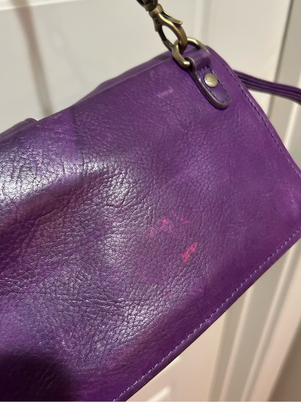 Sapahn Purple Leather Crossbody With Removable Strap — image 3 of 7